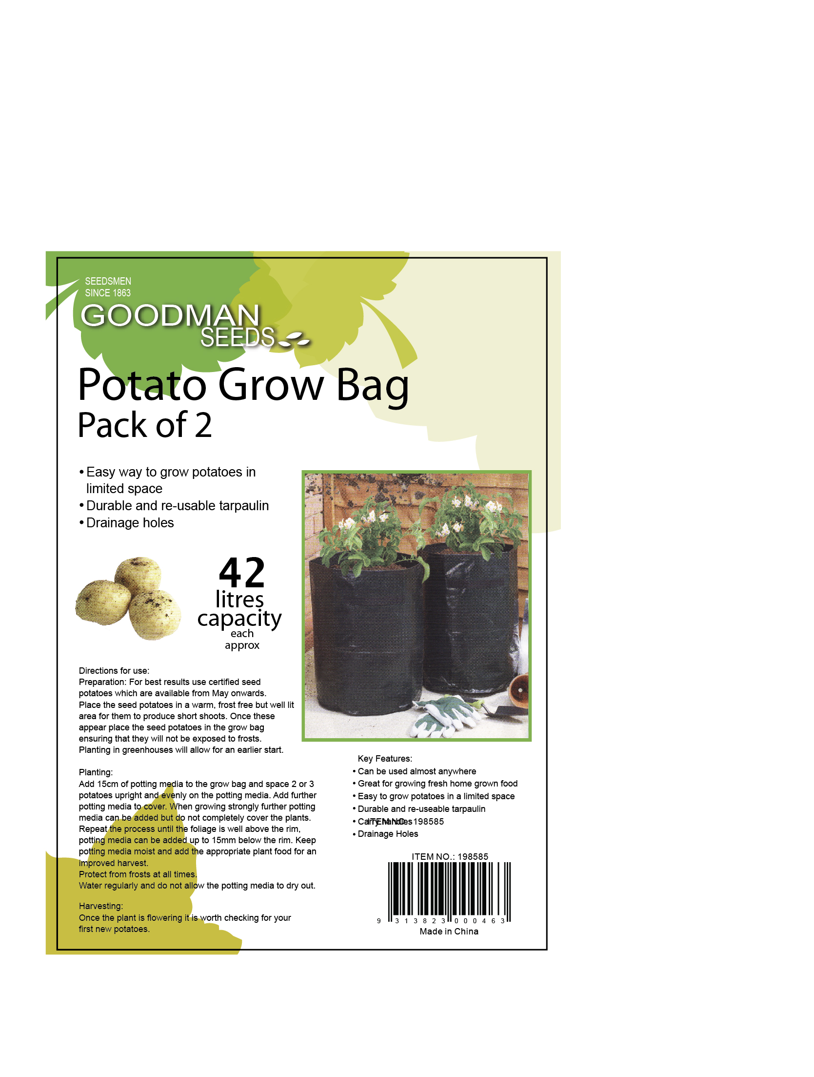 Potato Planting Grow Bag Twin Pack - The Diggers Club